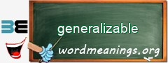 WordMeaning blackboard for generalizable